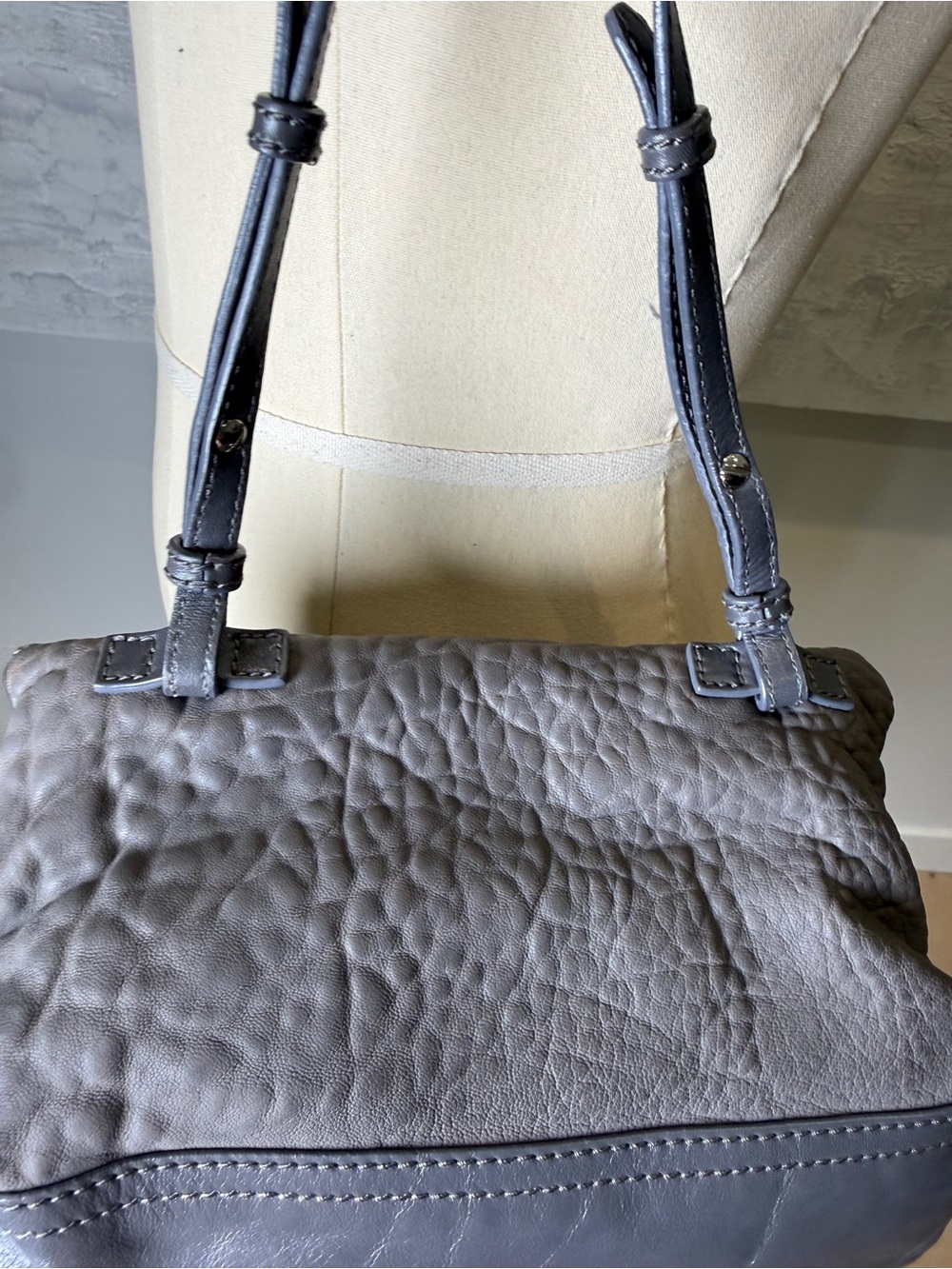 Givenchy Gray Pony & Pebbled Leather Crossbody Pandora - Picture 15 of 16